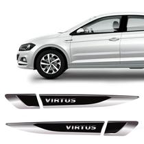 Emblema Resinado Aplique Lateral Virtus Decorativo Par