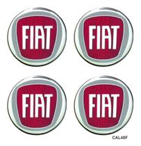 Emblema Resinado Calota Fiat Vermelho Adesivo 55mm 4 Unid