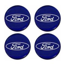 Emblema Resinado Calota Ford azul Adesivo 48mm 4 Unidade