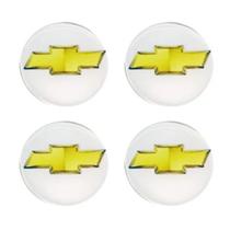 Emblema Resinado Calota Gm prata c/dourado Adesivo 48mm 4 Unid
