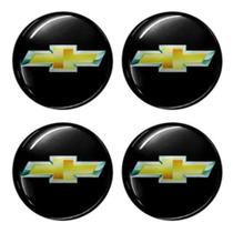 Emblema Resinado Calota Gm preto c/dourado Adesivo 48mm 4 Unidades