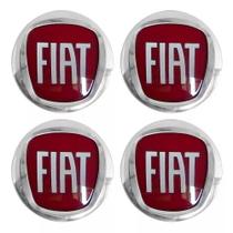 Emblema Resinado Fiat Vermelho Calota 48 mm 4 Peças - EmblemaTech