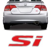 Emblema Si Compativel New Civic Adesivo Traseiro Resinado