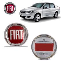 Emblema Siena de Trás Fiat 95MM Vermelho Adesivo