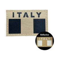 Emblema Tático Militar Bordado Com Bandeira Da Itália, Refletivo Infravermelho, Com tiras autocolantes Para