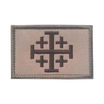 Emblema Tático Militar Cruz De Jerusalém Para Roupas Com tiras autocolantes