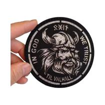 Emblema Tático Militar Em PVC Com Bordado De Runa Viking Berserker Nórdico