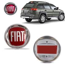 Emblema Traseiro Fiat Weekend 2010 95MM Vermelho Adesivo