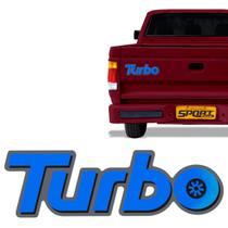 Emblema Turbo D20 Adesivo Azul Tampa Traseira Mod Original