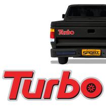 Emblema Turbo D20 Adesivo Vermelho Traseira Modelo Original
