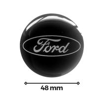 Emblema Unitario Resinado Ford Preto 48Mm