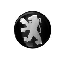 Emblema Unitario Resinado Peugeot Preto 48Mm