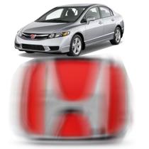 Emblema Vermelho Grade Honda Civic e Fit H Cromado