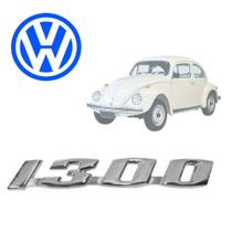 Emblema VW Fusca 1300 em metal fixado como original