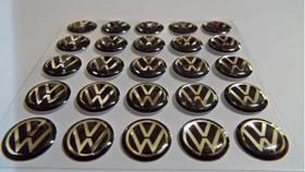 Emblemas 14mm/vw preto chave canivete 50pecas