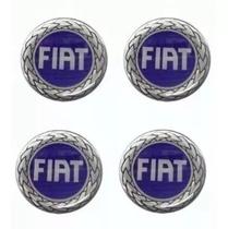 Emblemas 4 pecas fiat azul 55mm/bicos anti furto azul 9 pecas