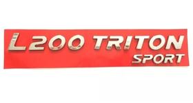 Emblemas L200 + Triton + Sport Letreiro Cromado Mitsubishi 2021 2022 2023 2024