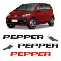 Emblemas Pepper Up Vermelho 2018/2020 Lateral E Traseiro