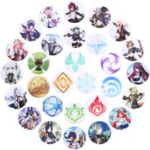 Emblemas TaIcy Genshin Impact Game 44 mm à prova d'água, branco x30