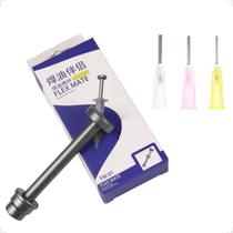 Embolo Aplicador Metálico Para Seringas 10cc Com 3 Agulhas Flex Mate FM-01