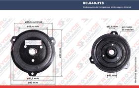 Embreagem do Compressor Denso 7SEU17CND1 Amarok Diesel RC600278 Eixo Estriado