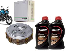 Embreagem Scud + Oleo Yamalube 20w50 Fz25 Ys Fazer Xtz Lander Tenere 250 De 2005 Ate 2023