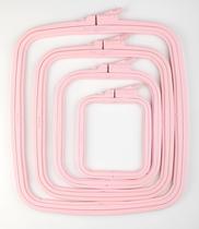 Embroidery Hoop Nurge Pink Plastic Square, conjunto de 4 Embroidery Hoop Nurge Pink Plastic Square, conjunto de 4