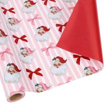 Embrulho de presente BIOBROWN 43x10 m rosa Papai Noel reversível Embrulho de presente BIOBROWN 43x10 m rosa Papai Noel reversível