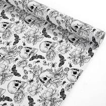 Embrulho de presente Bolsome Vintage Skull Roll 43x10 m preto e branco