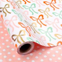 Embrulho de presente Burymento Reversible Bow Dots 43 cm x 10 m Embrulho de presente Burymento Reversible Bow Dots 43 cm x 10 m