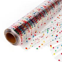 Embrulho de presente CMFYHM 86 cm x 30 m, rolo de bolinhas multicolorido Embrulho de presente CMFYHM 86 cm x 30 m, rolo de bolinhas multicolorido