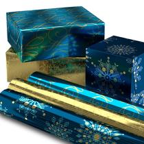 Embrulho de presente Hallmark Metallic Foil, azul marinho, ouro, 60 pés quadrados Embrulho de presente Hallmark Metallic Foil, azul marinho, ouro, 60 pés quadrados