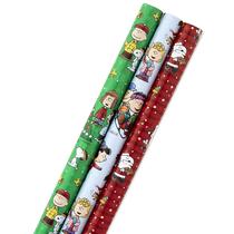 Embrulho de presente Hallmark Peanuts Christmas, pacote com 3, 105 pés quadrados Embrulho de presente Hallmark Peanuts Christmas, pacote com 3, 105 pés quadrados