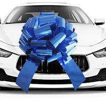 Embrulho de presente impermeável azul metálico Car Bow HQJAXJ 20"