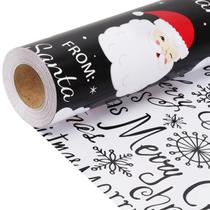 Embrulho de presente LaRibbons Black Santa Christmas Reversível 43x1006cm