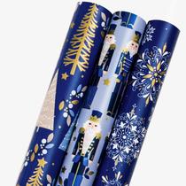 Embrulho de presente MAYPLUSS Nutcracker Roll 43x305 cm reversível Embrulho de presente MAYPLUSS Nutcracker Roll 43x305 cm reversível
