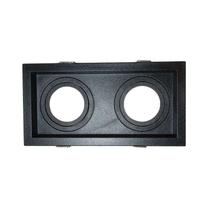 Embutido 2 X Dicroica MR16 Recuado Direcionavel Preto