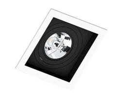 Embutido ar111 simples branco e preto recuado 15x15cm