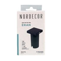 Embutido de Solo Led Eran 2 Fachos 1W 3000K Preto IP67 Bivolt - Nordecor - 6410 Embutido de Solo Led Eran 2 Fachos 1W 3000K Preto IP67 Bivolt - Nordecor - 6410