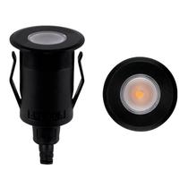Embutido De Solo Led Way Up Preto Redondo 1W 3000K Branco Quente 80 Lumens Ip67 Bivolt STELLA
