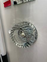 Embutido de vidro com espelho redondo trabalhado para gesso 10 cm 1 bocal G9 bivolt - Adn iluminacao