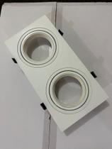 Embutido duplo face plana alumínio PAR30 2 bocais E27 branco - Bella iluminação