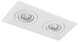 Embutido Face Plana 2X Dicroica GU10 Branco - Impacto -M552-BTX Embutido Face Plana 2X Dicroica GU10 Branco - Impacto -M552-BTX
