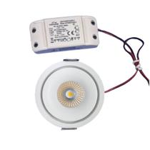 Embutido Fixo Redondo Power Led Cob 8w 3000k Bivolt Branco