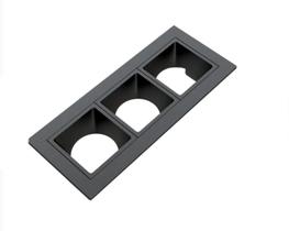 Embutido linea 3 focos preto triplo 3GU10 MR11 - Moon Iluminação