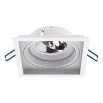 Embutido Orientável Simples 1X AR70 Quadrado Branco - Interlight - IL4703-GZ-BM