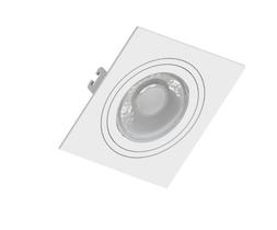 Embutido quadrado face plana para gesso lâmpada MR16 Bocal GU10 Branco ABS - Pix iluminação