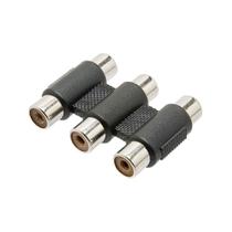 Emenda 3x Jack Rca Para 3x Jack Rca Preta Pc