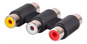 Emenda Adaptador 3 Rca X 3 Rca Fêmea Tripla Extensor Video Áudio Emenda Adaptador 3 Rca X 3 Rca Fêmea Tripla Extensor Video Áudio
