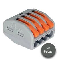 Emenda Eletrica tipo Borne 4 entradas 20 peças Emenda Eletrica tipo Borne 4 entradas 20 peças